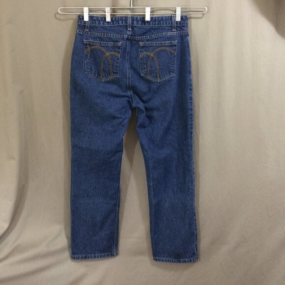Liz Claiborne Vintage Jeans Y2K 100% Heavy Cotton Straight Leg Dark Wash 12P - Picture 3 of 4